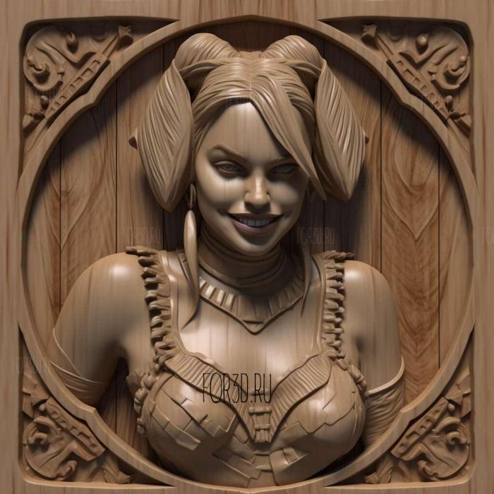 harley quinn 3 stl model for CNC